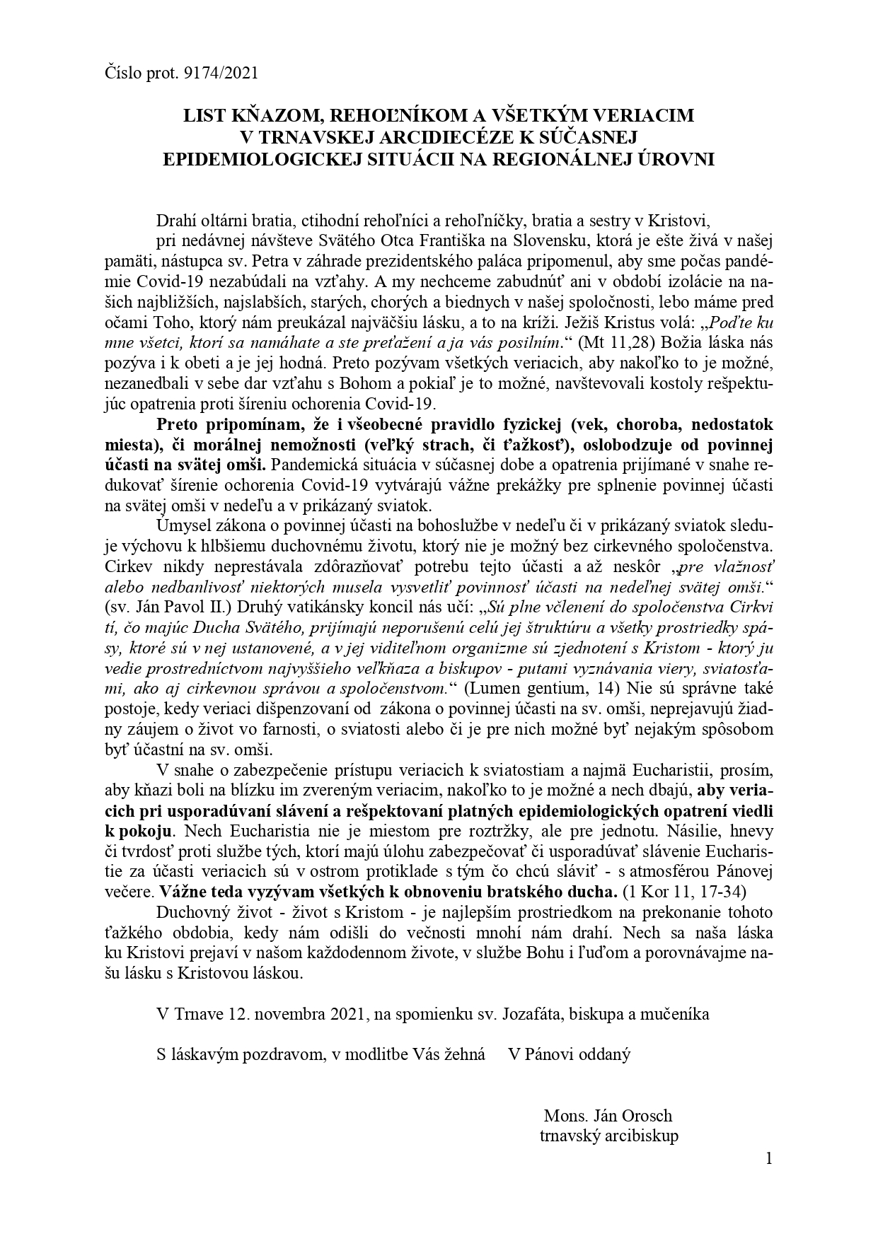 List kňazom k súčasnej epidemiologickej situácii november 2021 page 0001